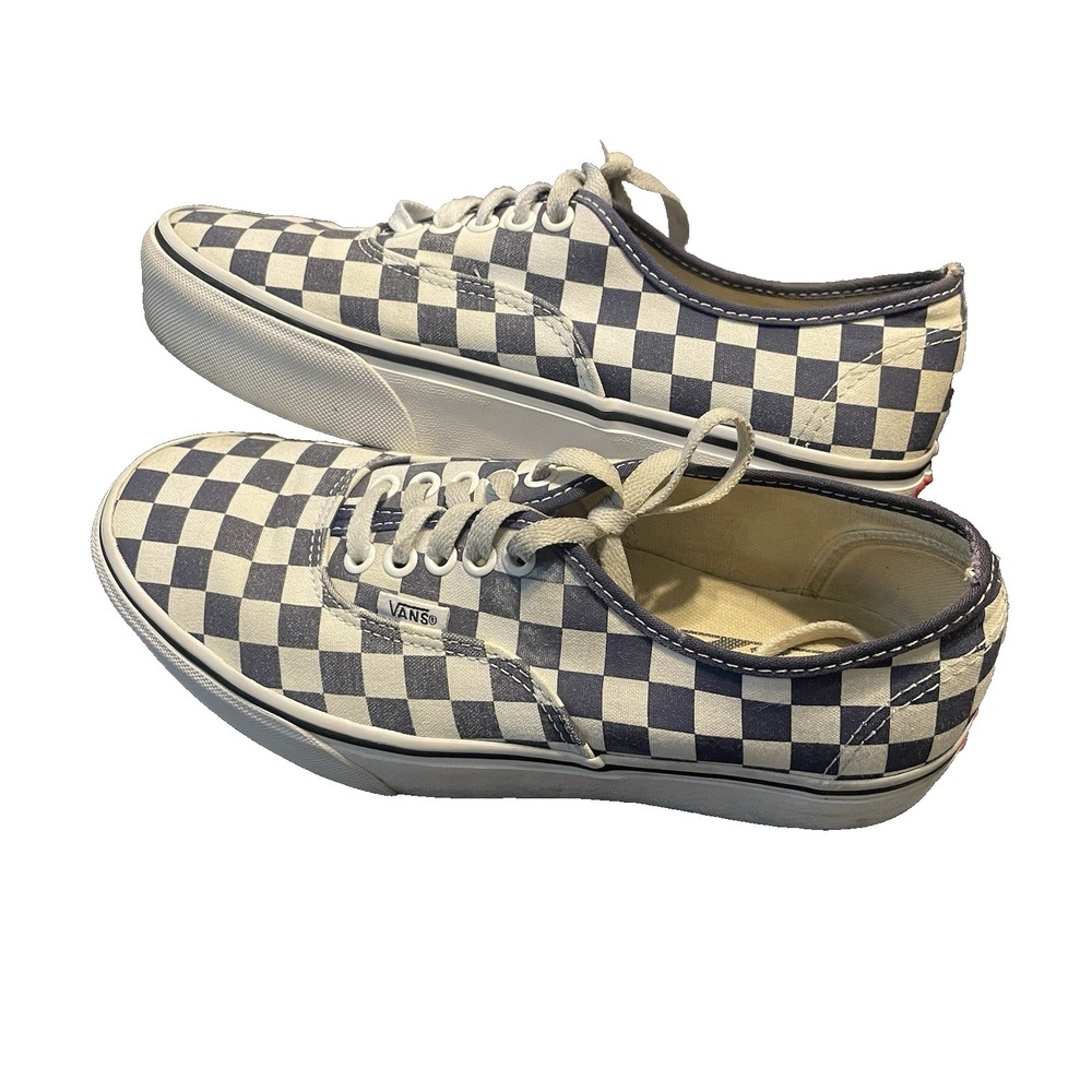 Vans Off The Wall Shoes Lace Up Blue White Checkerboard Size Mens 7 Women‎ 8.5
